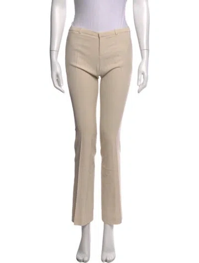 Pre-owned Gucci Wool Straight Leg Pants In Neutrals