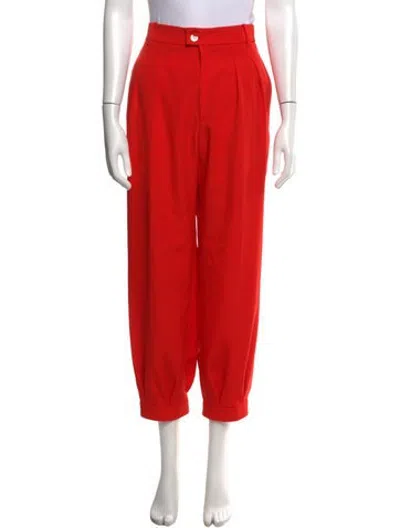Pre-owned Gucci Wool Straight Leg Pants In Orange