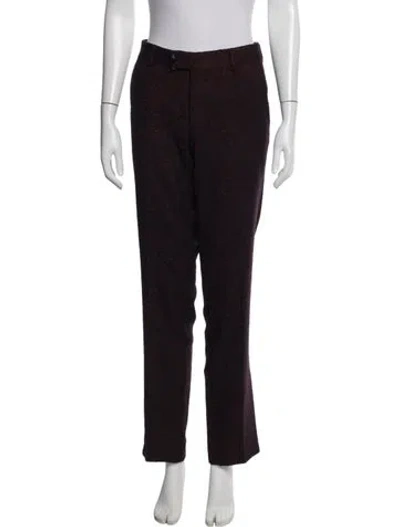 Pre-owned Gucci Wool Straight Leg Pants In Purple