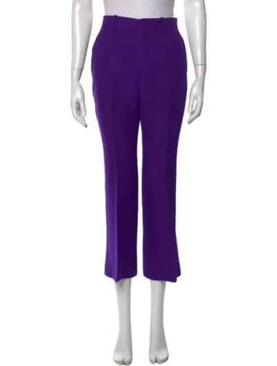 Pre-owned Gucci Wool Straight Leg Pants In Purple