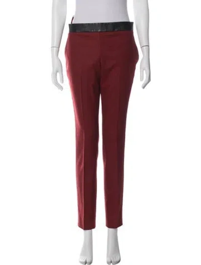 Pre-owned Gucci Wool Straight Leg Pants In Red