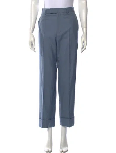 Pre-owned Gucci Wool Straight Leg Pants W/ Tags In Blue