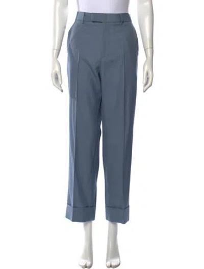 Pre-owned Gucci Wool Straight Leg Pants W/ Tags In Blue