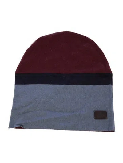 Pre-owned Gucci Wool Striped Beanie  W/tags In Blue/red