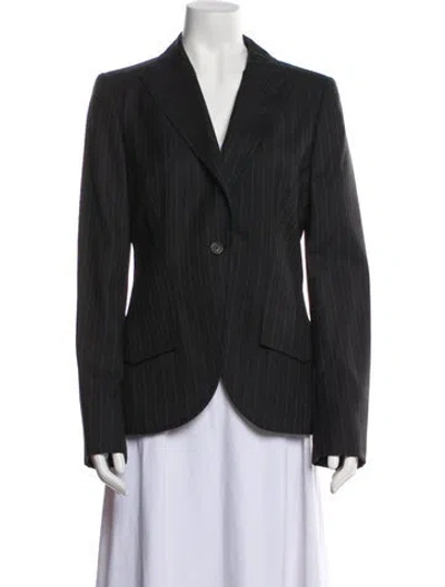 Pre-owned Gucci Wool Striped Blazer In Black