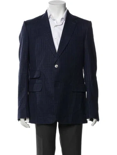 Pre-owned Gucci Wool Striped Blazer In Blue
