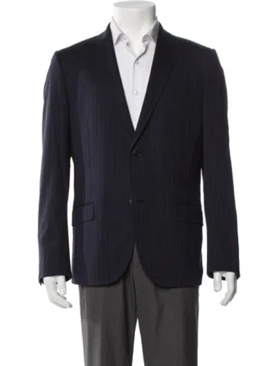 Pre-owned Gucci Wool Striped Blazer In Blue