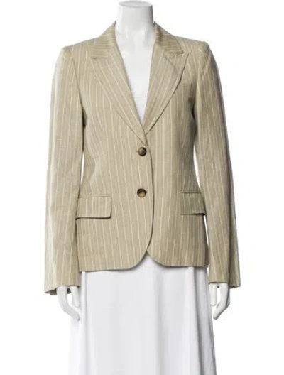 Pre-owned Gucci Wool Striped Blazer In Neutral