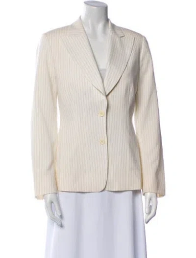 Pre-owned Gucci Wool Striped Blazer In Neutral