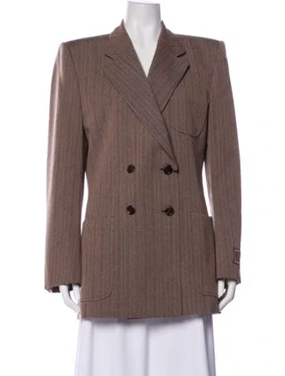 Pre-owned Gucci Wool Striped Blazer W/ Tags In Brown