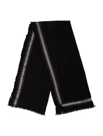 Pre-owned Gucci Wool Striped Scarf In Black