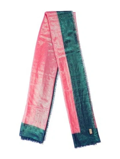 Pre-owned Gucci Wool Striped Scarf In Multi