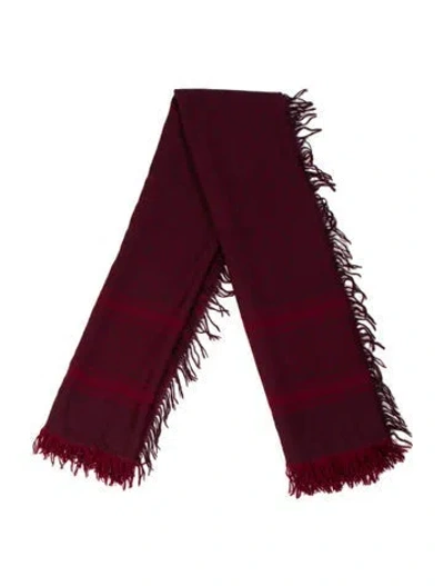 Pre-owned Gucci Wool Striped Scarf In Red