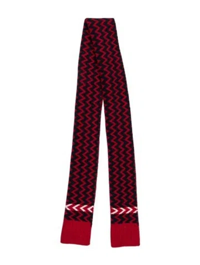 Pre-owned Gucci Wool Striped Scarf In Red
