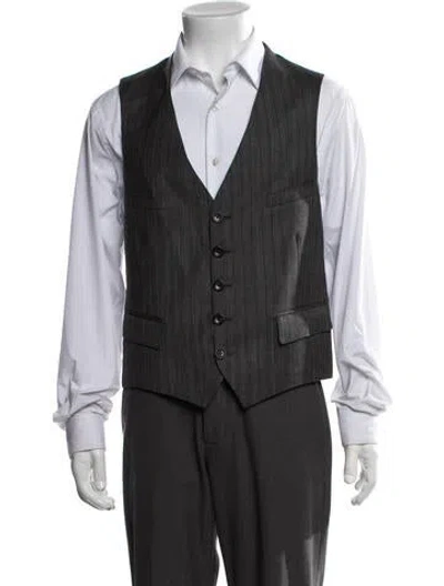 Pre-owned Gucci Wool Striped Suit Vest In Grey