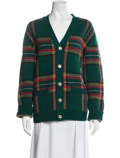 Pre-owned Gucci Wool Striped Sweater In Green