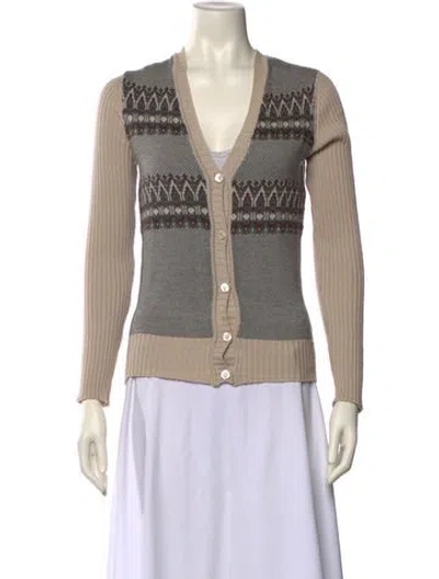 Pre-owned Gucci Wool Striped Sweater In Neutral
