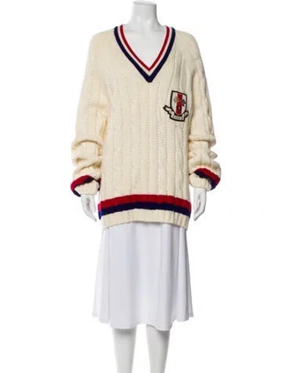 Pre-owned Gucci Wool Striped Sweater In Neutral