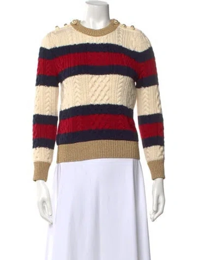 Pre-owned Gucci Wool Striped Sweater In Neutral