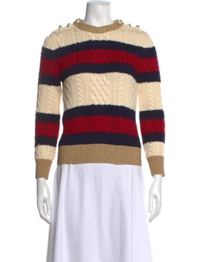 Pre-owned Gucci Wool Striped Sweater In Neutrals