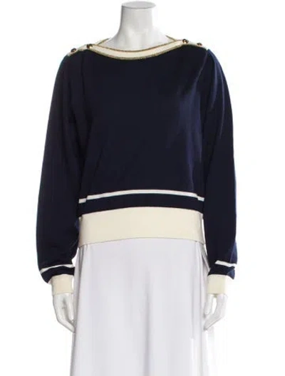 Pre-owned Gucci Wool Striped Sweater W/ Tags In Blue