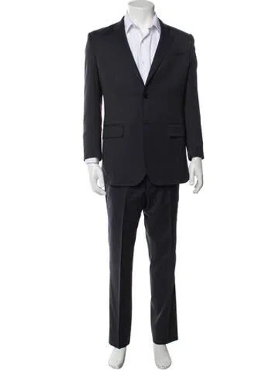 Pre-owned Gucci Wool Striped Two-piece Suit In Blue