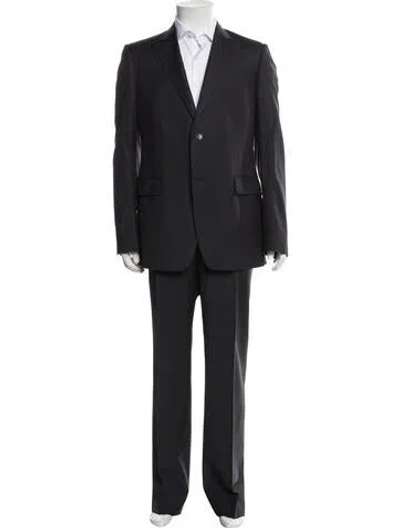 Pre-owned Gucci Wool Striped Two-piece Suit Vest W/ Tags In Black