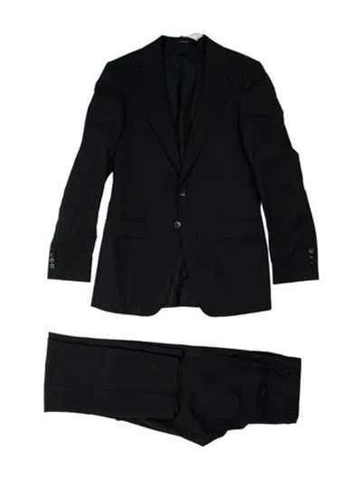 Pre-owned Gucci Wool Striped Two-piece Suit W/ Tags In Black