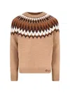 Gucci Sweater With Round Neck In Wool In Brown
