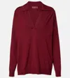 Gucci Polohemd Aus Ultrafeiner Wolle In Burgundy