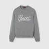 Gucci Logo Intarsia Wool Sweater In Grey