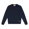 Gucci Men's Crew-neck Wool Sweater In Blue