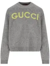 Gucci Women Wool Sweater With Embroidered Monogram In Gray