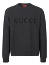 Gucci Logo-embroidered Ribbed Sweater In Gray