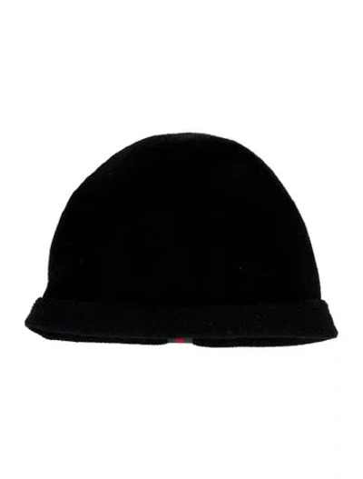 Pre-owned Gucci Wool Thin Knit Beanie Hat In Black