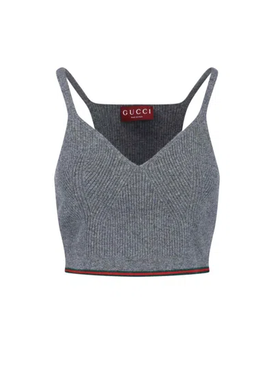 Gucci Wool Top In Gray
