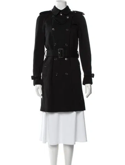 Pre-owned Gucci Wool Trench Coat In Black