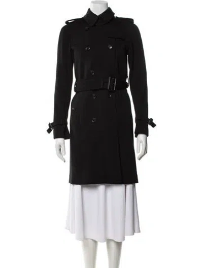 Pre-owned Gucci Wool Trench Coat In Black