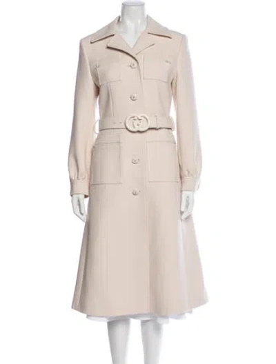 Pre-owned Gucci Wool Trench Coat In Neutral