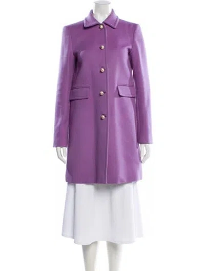 Pre-owned Gucci Wool Trench Coat In Purple