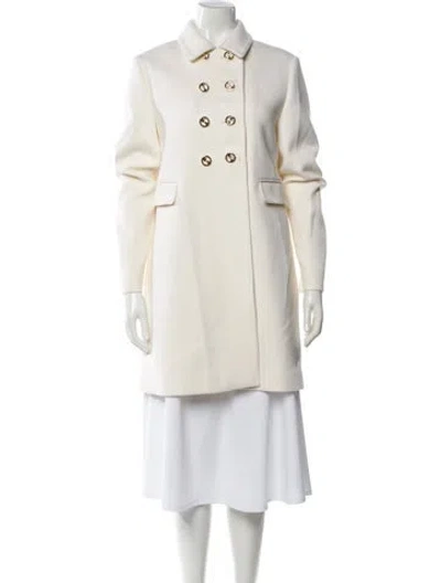 Pre-owned Gucci Wool Trench Coat In White