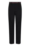 Gucci Selvedge Detail Wool Pants In Black