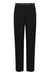 Gucci Selvedge Detail Wool Pants In Black
