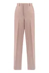 Gucci Elegant Wool Trousers With Iconic Motif In Pink