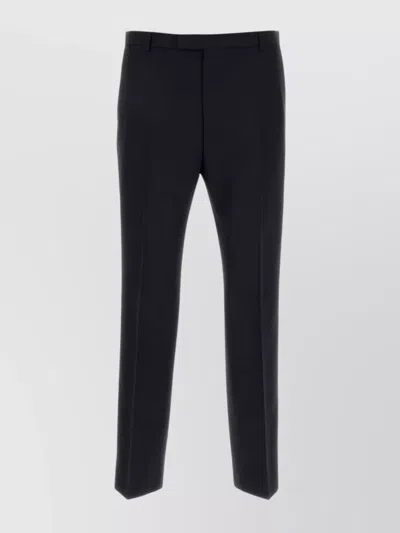 Gucci Wool Trousers With Back Pockets And Belt Loops In Blue