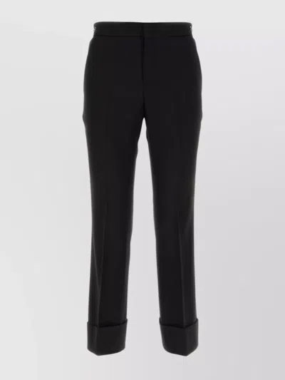 GUCCI WOOL TROUSERS WITH BACK POCKETS AND BUTTON DETAIL