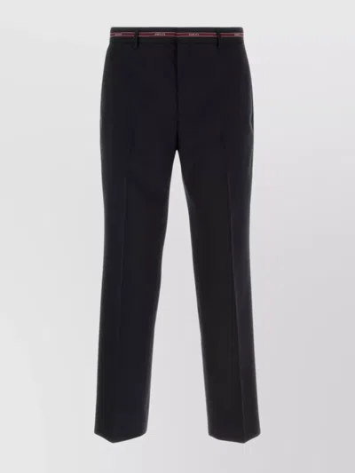 Gucci Wool Trousers With Belt Loops And Pockets In Black