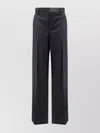 Gucci Wool Trousers With Belt Loops And Wide Leg In Gray