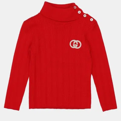 Pre-owned Gucci Wool Turtleneck 6 In Red