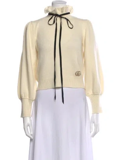 Pre-owned Gucci Wool Turtleneck Sweater In Neutral